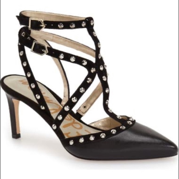 Sam Edelman Ocie Leather studded heels size 7.5 - Picture 3 of 15